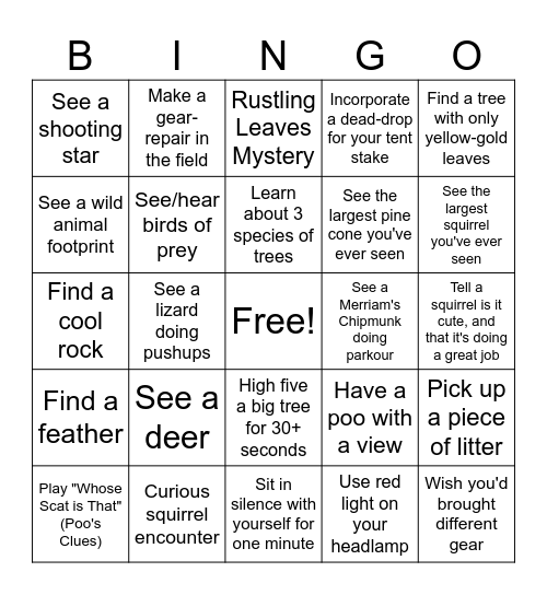 F25Bingo Card