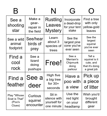 Sleeping in Soil - Fall Bingo Card