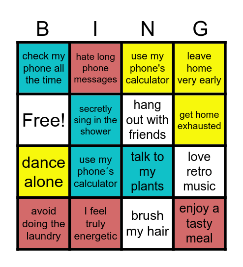 FUNNY  HABITS Bingo Card