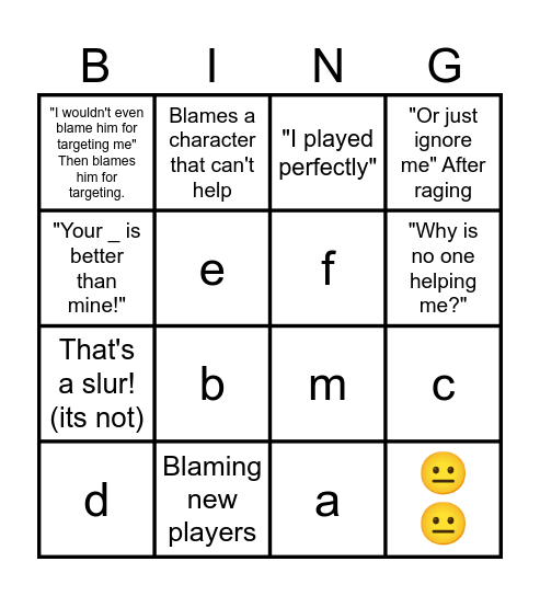F0xy Forsaken Bingo! Bingo Card