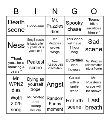 WOTFI 2025 BINGO! Bingo Card