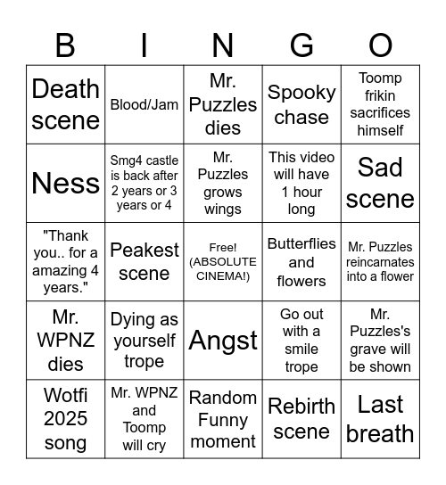 WOTFI 2025 BINGO! Bingo Card