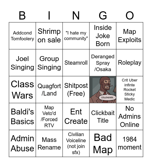 Shitpost Sunday Bingo Card