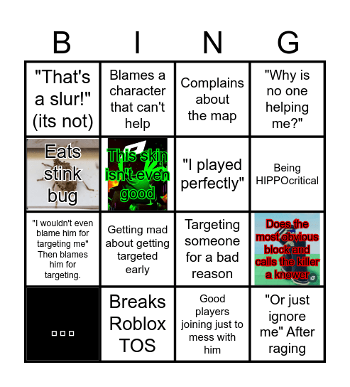F0xy Forsaken Rage Bingo! Bingo Card