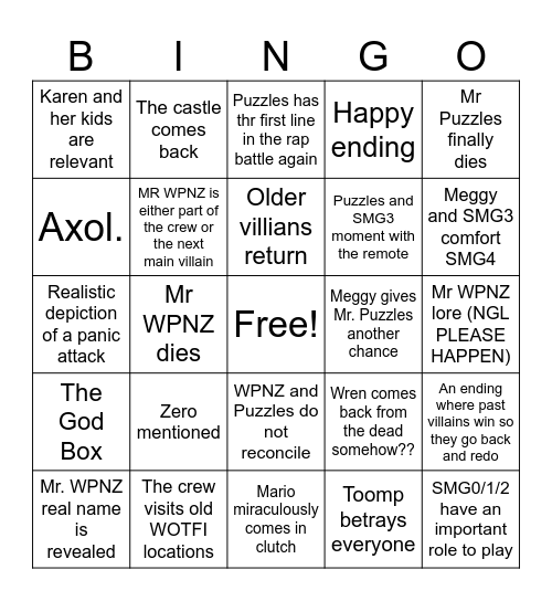 WOTFI 2025 Bingo Card