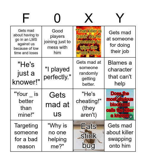 F0xy Forsaken Bingo! Bingo Card