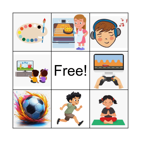 Leisure Time Bingo Card