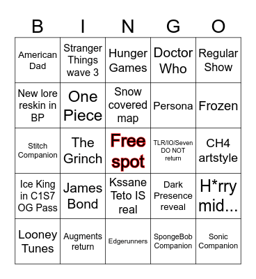 Chapter 7 Bingo Card