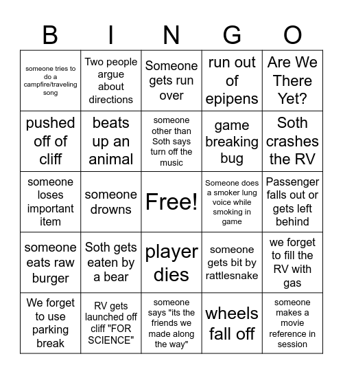 Soth Bingo Card