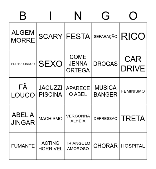 HURRY UP TOMORROW Bingo Card