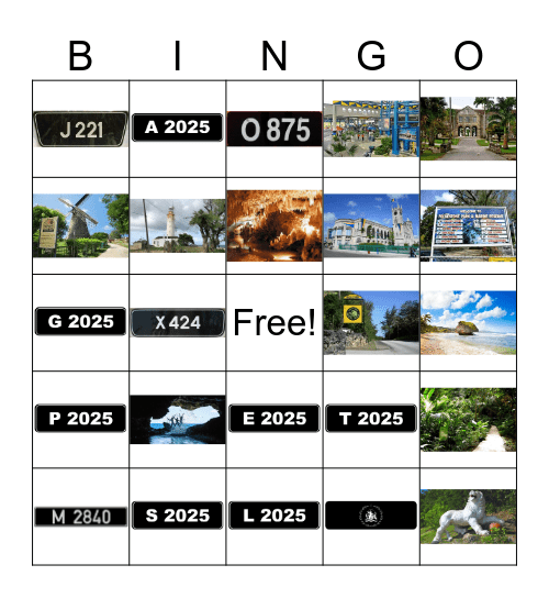 Places of Interest Bingo Card