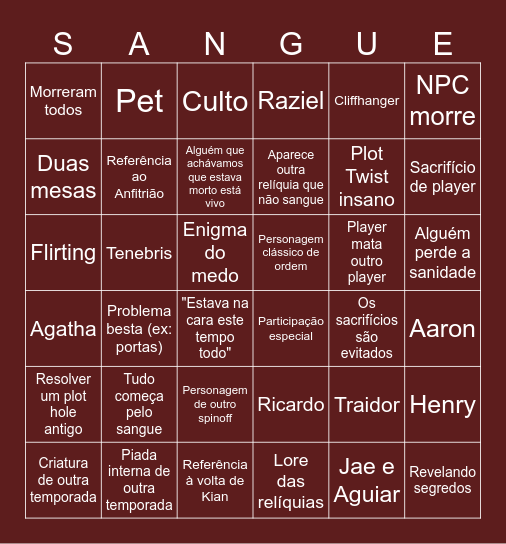 HEXATOMBE Bingo Card