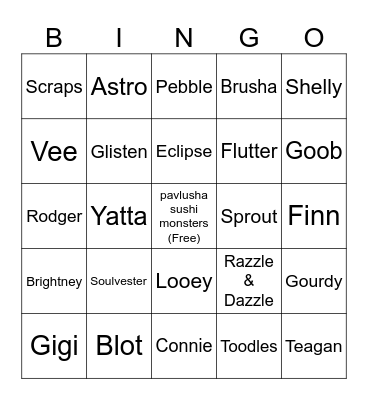 Dandys world twisted bingo! Bingo Card