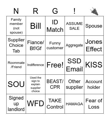 Sales Bingo Card