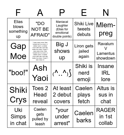 Gen 3 Debut Bingo Card