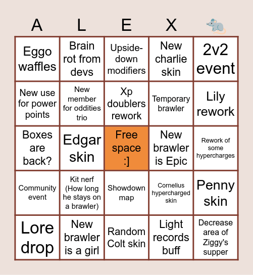 Brawl Talk Predictions Bingo Card