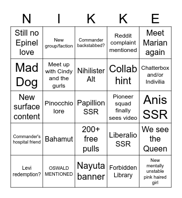 3rd Anni livestream Bingo Card