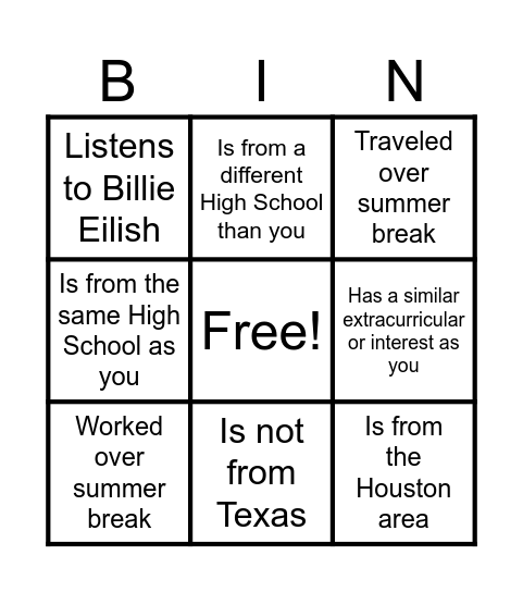 EMERGE EVERYWHERE BINGO Card