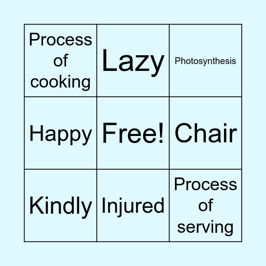 Guess the Word! Bingo Card