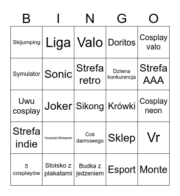 PGA Bingo Card