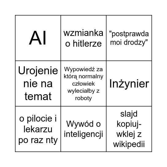Filucikowe Bingo Card