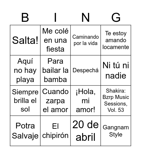 CUMPLE JUAN ANTONIO Bingo Card