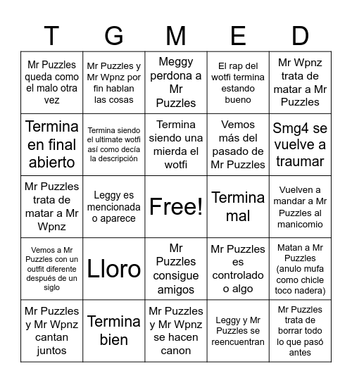 Predicciones para el wotfi 2025 Bingo Card