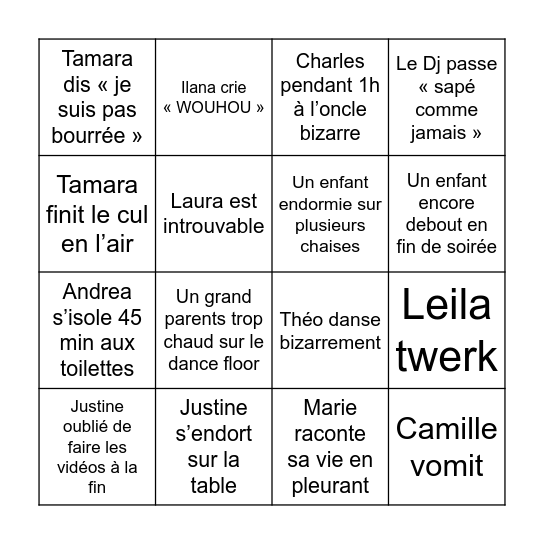 T + M 🩷 Bingo Card