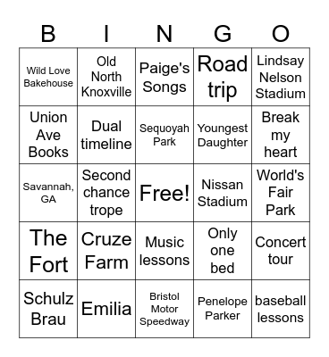Never Over Bingo Card