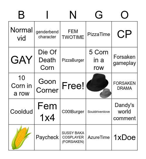 Forsaken Fandom Bingo Card