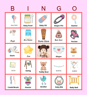 Viren Shreya Baby Shower Bingo Card