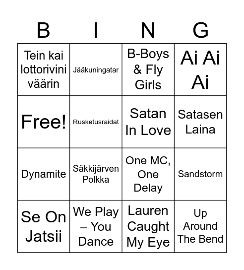 Bänger TDC Bingo Card