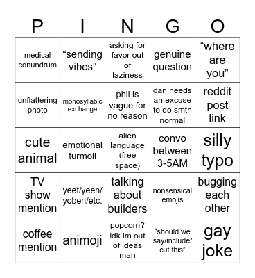 wdapteo Bingo Card