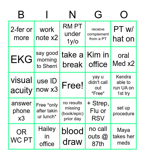87th UC Bingo Card