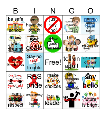 Red Ribbon Week Bingo Card
