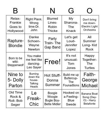 Deb Bingo #2 Bingo Card