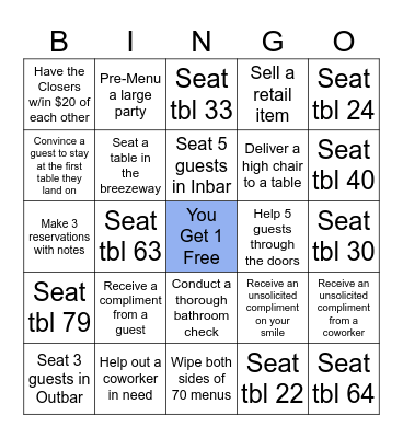 Hostess Fun Bingo Card