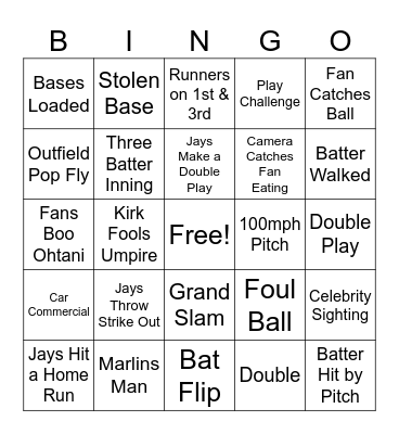 World Series BINGO Card
