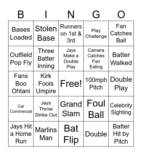 World Series BINGO Card