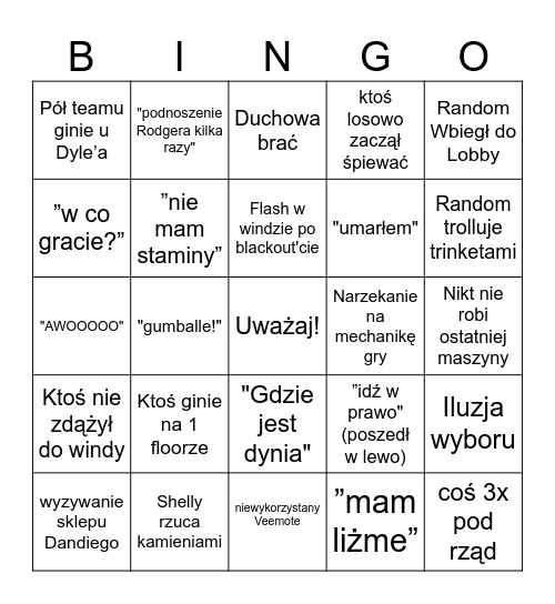 Dandy Bingo Card