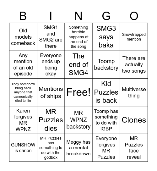 WOTFI 2025 Bingo Card