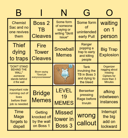 FORKED TOWER BINGO Card