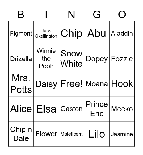 TRingo! #40 DISNEY! Bingo Card