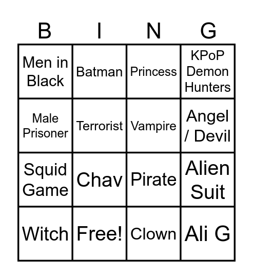 Bingo Halloween Bingo Card