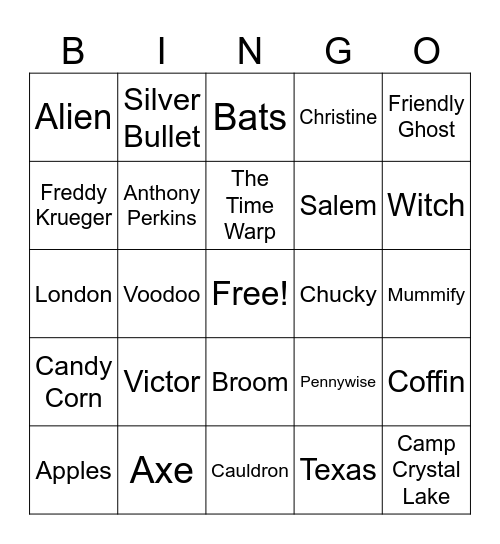 TRingo! #41 Scare-ME! Bingo Card