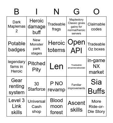 Maple-Con Bingo Card