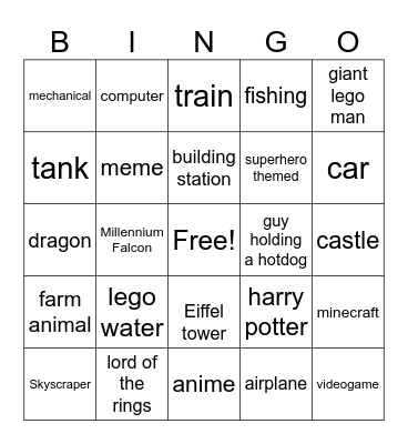lego convention Bingo Card