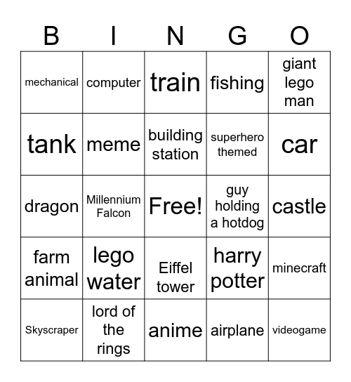 lego convention Bingo Card