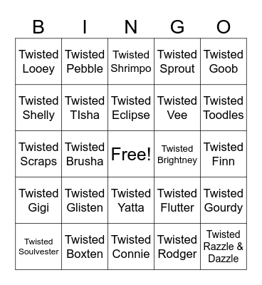 ссаные твисты Bingo Card