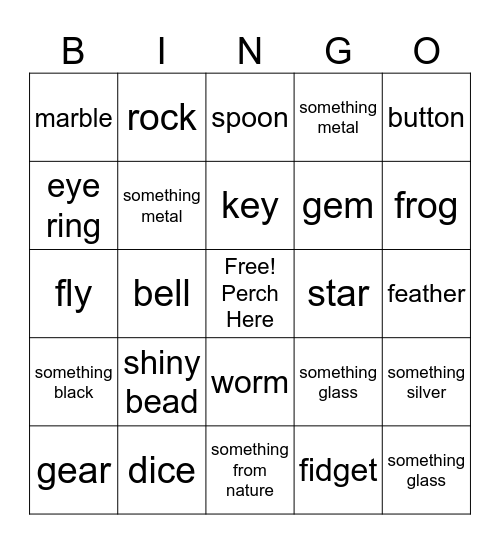 Trinket Bingo Card